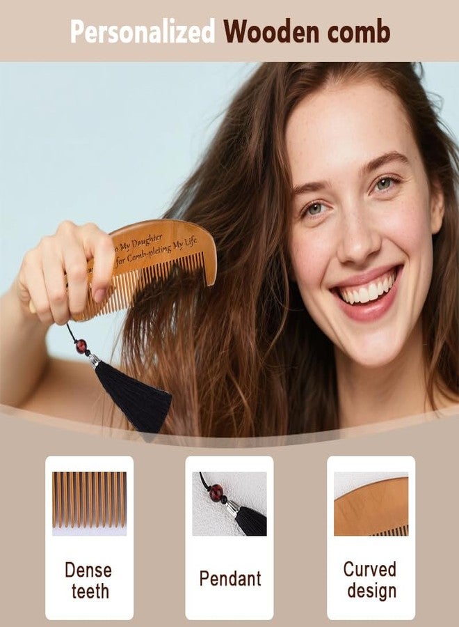 Kefley Unique Engraved Hair Comb Gifts for My Daughter from Mom Dad Daughter Gifts for Birthday Christmas Graduation Thank You for Comb-pleting My Life to My Daughters Hair Combs with Tassel - Image 4
